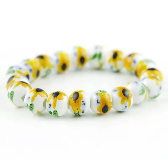 Anthropologie Jewelry - Anthropologie Sunflower Niche Bead Bracelet